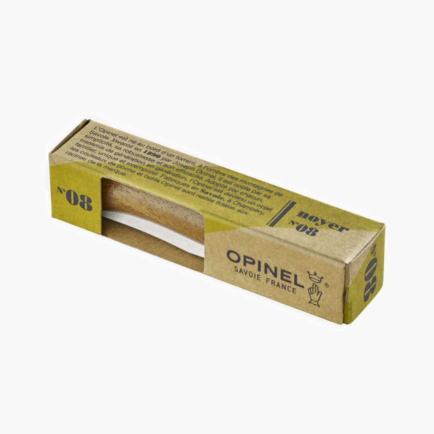 Opinel - N°08 Stainless Steel Folding Knife|Walut Wood Handle|不鏽鋼胡桃木柄摺刀