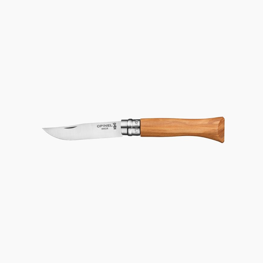 Opinel - N°06 Stainless Steel Folding Knife|Oliver Wood Handle|不鏽鋼橄欖木柄摺刀