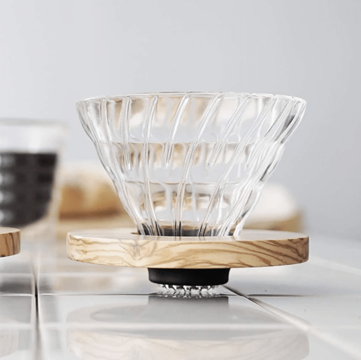 HARIO V60 橄欖木 耐熱玻璃咖啡濾杯 Olive Wood Glass Dripper VDG-01-OV / VDG-02-OVHARIO- Boring Jack