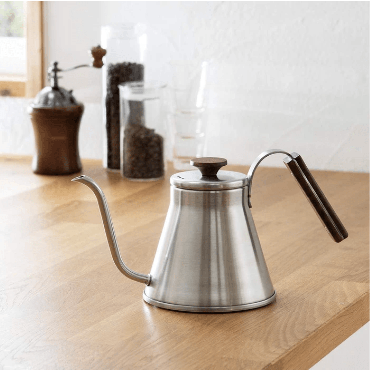 HARIO V60 木把手 復古不銹鋼細口咖啡手沖壺 Drip Kettle (800ml) VKW-120-HSVHARIO- Boring Jack