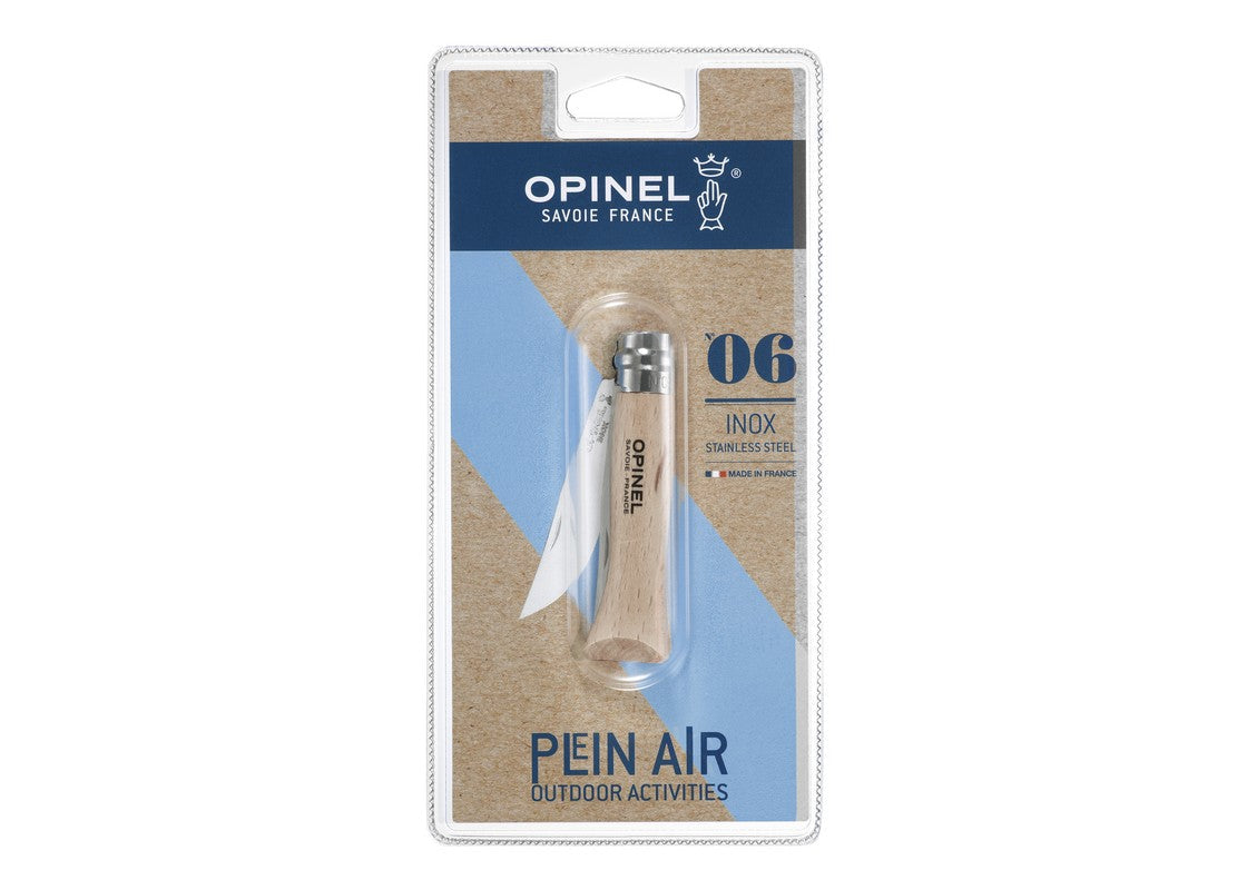 Opinel - N°06 Stainless Steel Folding Knife｜Beechwood Handle｜不鏽鋼櫸木柄摺刀