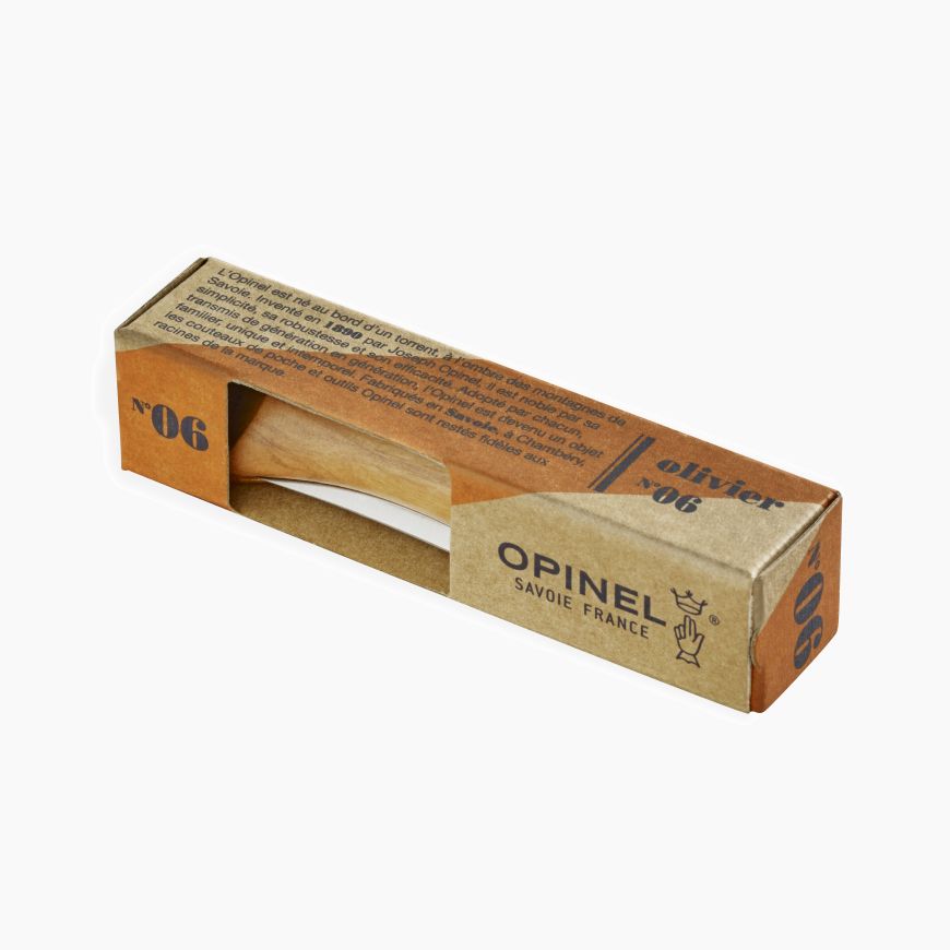 Opinel - N°06 Stainless Steel Folding Knife｜Oliver Wood Handle｜不鏽鋼橄欖木柄摺刀