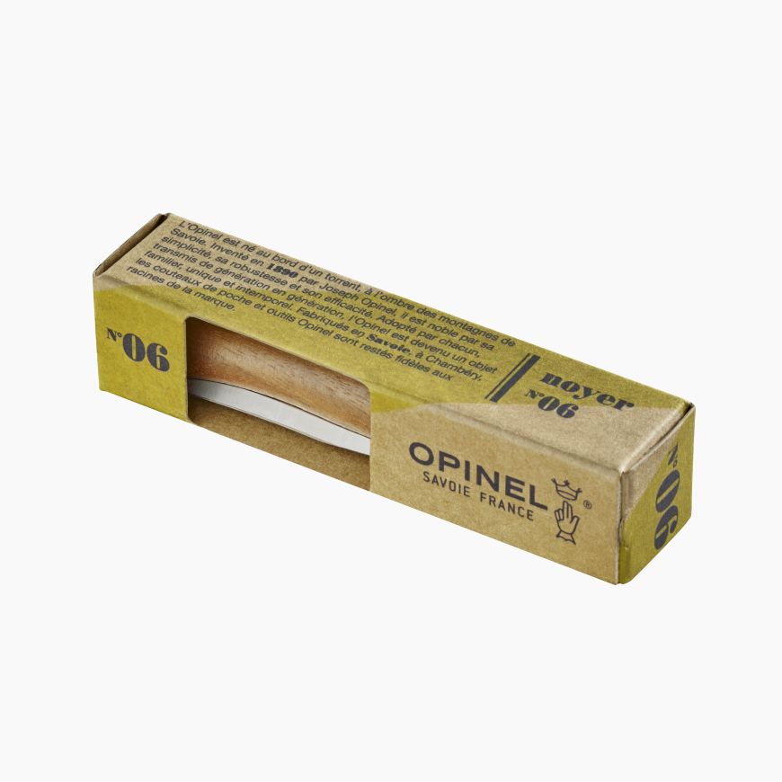 Opinel - N°06 Stainless Steel Folding Knife｜Walut Wood Handle｜不鏽鋼胡桃木柄摺刀