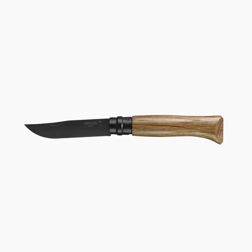 Opinel - N°08 Black Stainless Steel Folding Knife｜Oak Wood Handle｜不鏽鋼黑刃橡木柄摺刀
