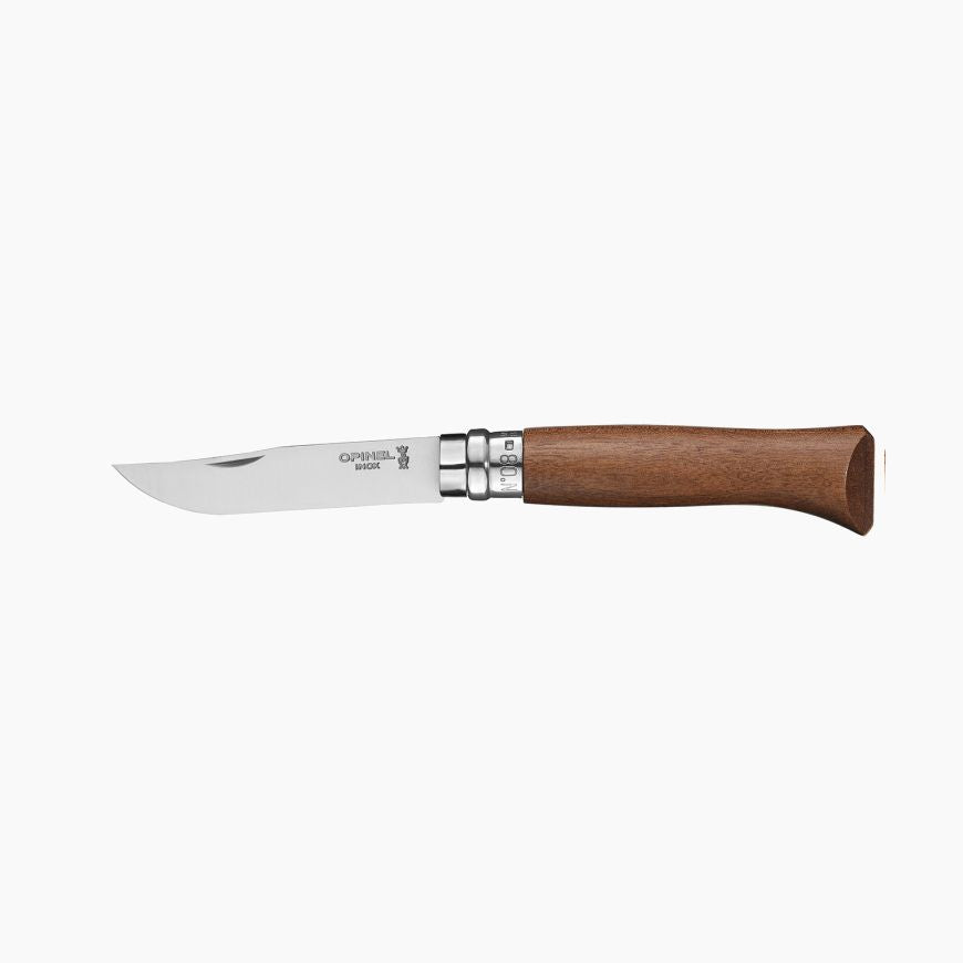 Opinel - N°08 Stainless Steel Folding Knife｜Walut Wood Handle｜不鏽鋼胡桃木柄摺刀