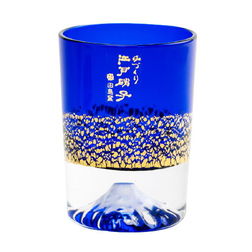[In stock｜Free Shipping in Hong Kong] Tajima Glass - Mt. Fuji Glass Gold Tooth Cold Wine Glass 80ml丨Sake Glass｜Glass Blue｜TAJIMA GLASS｜With Original Certificate of Authenticity｜TG20-016-1GB