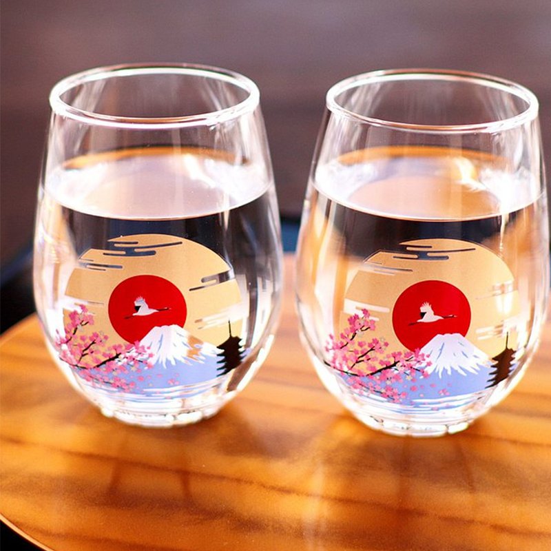 [現貨｜全港免運]丸モ高木陶器 - 冷感變色富士山玻璃對杯｜禮盒包裝｜MARUMO TAKAGI