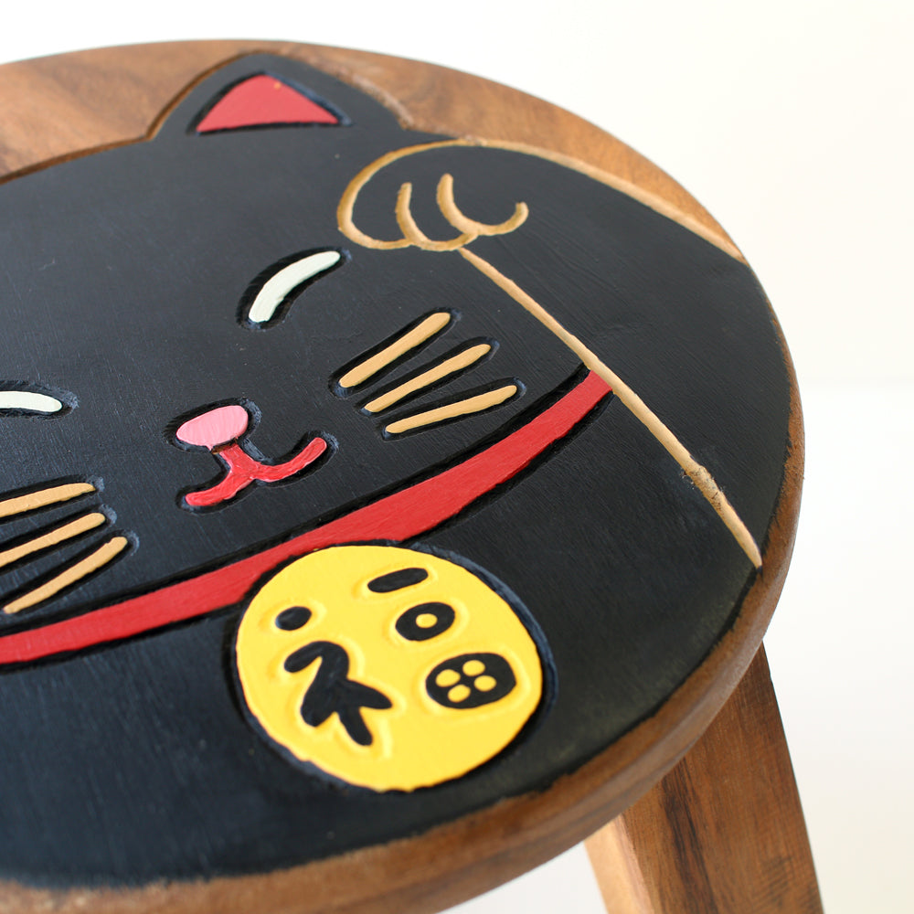 [現貨｜全港免運]Tomo - 手工木製黑白貓小圓凳