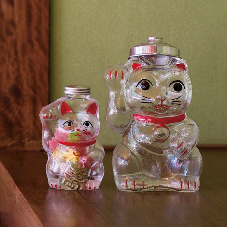 [In stock｜Free Shipping in Hong Kong] Hirota Glass - Glass Lucky Cat Storage Jar (Small)｜Height 17.5cm｜SM-2S