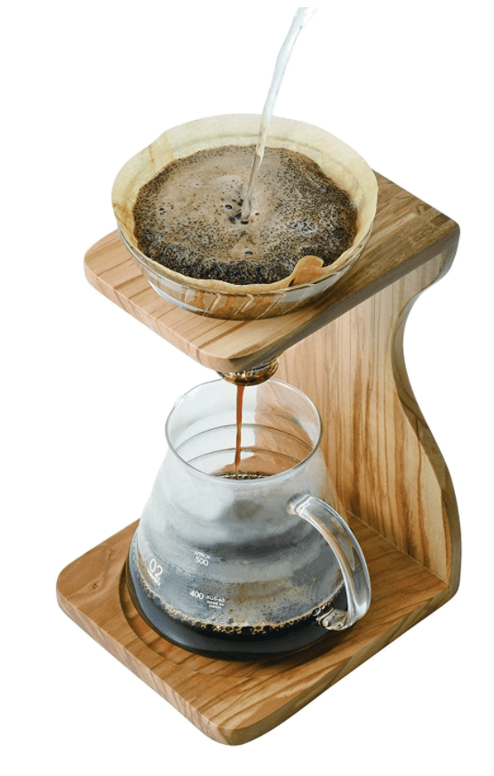 [預訂丨全港免運]HARIO V60 玻璃濾杯 木架咖啡壺組套裝 Olive Wood Stand Set (1-4杯) VSS-1206-OVHARIO- Boring Jack