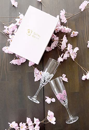 [現貨｜全港免運]丸モ高木陶器 - 冷感變色櫻花玻璃香檳對杯｜禮盒包裝｜MARUMO TAKAGI