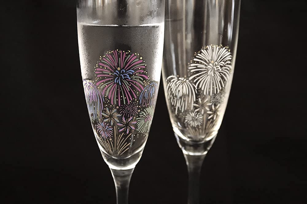 [Spot｜Free shipping in Hong Kong] Maruma Takagi Pottery-Cold Sensational Discoloration Firework Glass Champagne Glasses｜Gift Box｜MARUMO TAKAGI