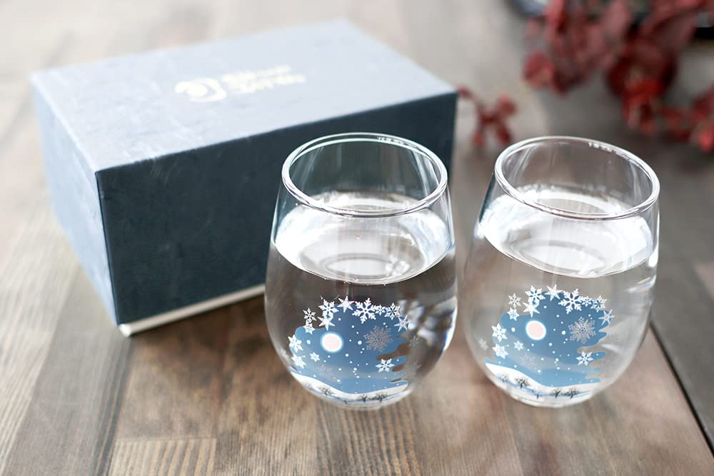 [現貨｜全港免運]丸モ高木陶器 - 冷感變色雪結晶玻璃對杯｜禮盒包裝｜MARUMO TAKAGI