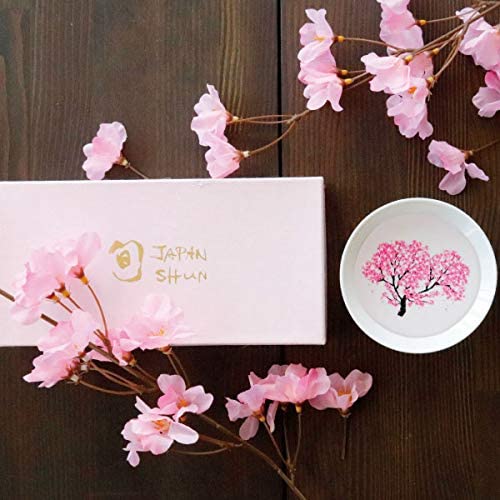[In stock｜Free shipping in Hong Kong] Maruma Takagi Pottery-Cold Color-changing Cherry Blossom Sake Ceramic Pair Cup｜Gift Box｜Sake Cup｜White Flat Cup｜MARUMO TAKAGI