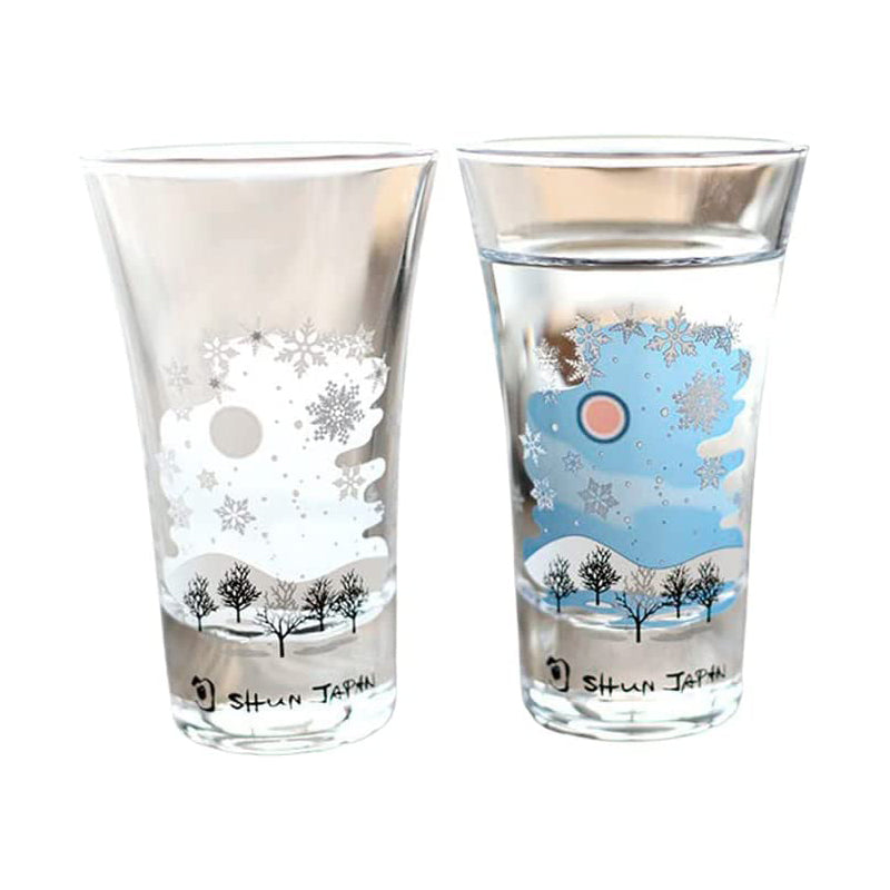 [Spot｜Free Shipping in Hong Kong]Maruma Takagi Pottery-Cold Color Change Snow Crystal Sake Glass Pair｜Gift Box｜Sake Glass｜MARUMO TAKAGI