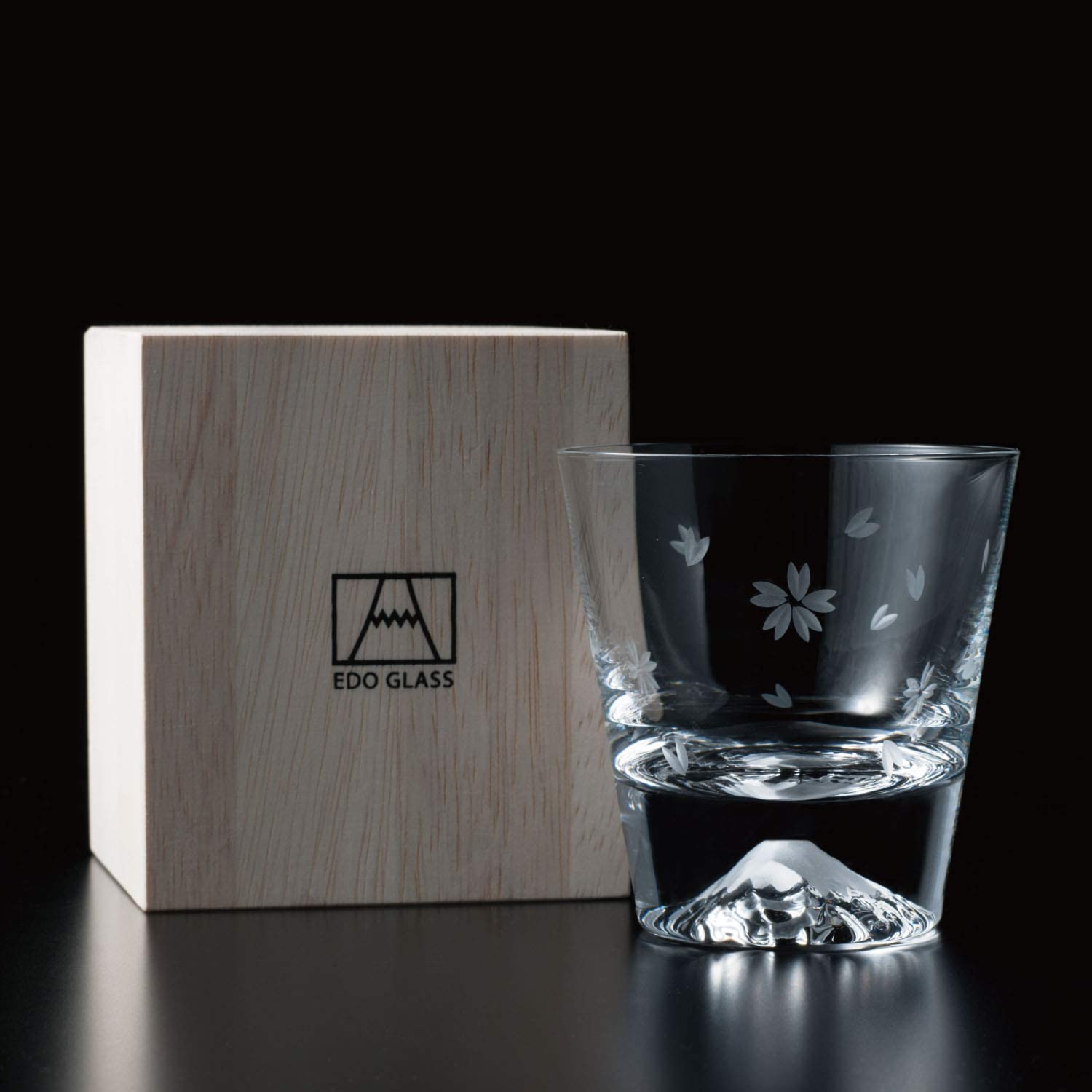 [In stock｜Free Shipping in Hong Kong] Tajima Glass-Edo Glass Sakura Mt. Fuji Glass 270ml丨Whiskey Glass丨Sake Glass｜Edo Glass｜With Original Certificate of Authenticity｜TAJIMA GLASS