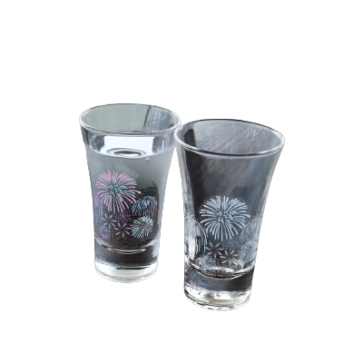 [In stock｜Free Shipping in Hong Kong]Maruma Takagi Pottery-Cold Discoloration Fireworks Sake Glass Pair｜Gift Box｜Sake Glass｜MARUMO TAKAGI