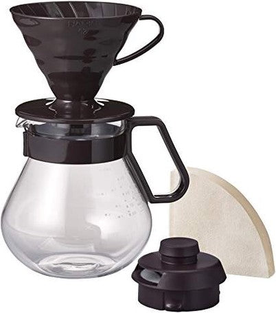 [In Stock｜Free Shipping in Hong Kong] Hario - V60 Black Resin Filter Cup Coffee Maker Set 1000ml｜2-4 Cups｜Japan Only｜Tea and Coffee Dual Purpose｜With 40 Filter Papers｜MA-401