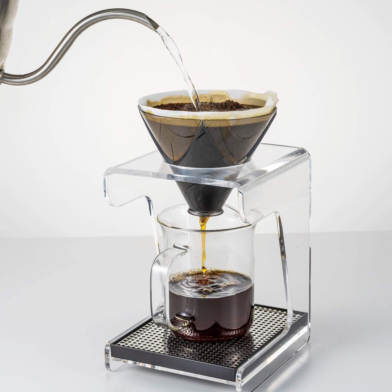 [In stock｜Free Shipping in Hong Kong] Hario - V60 MUGEN One Pour Dripper 1-2 Cups｜One Water Filling｜VDMU-02-TB