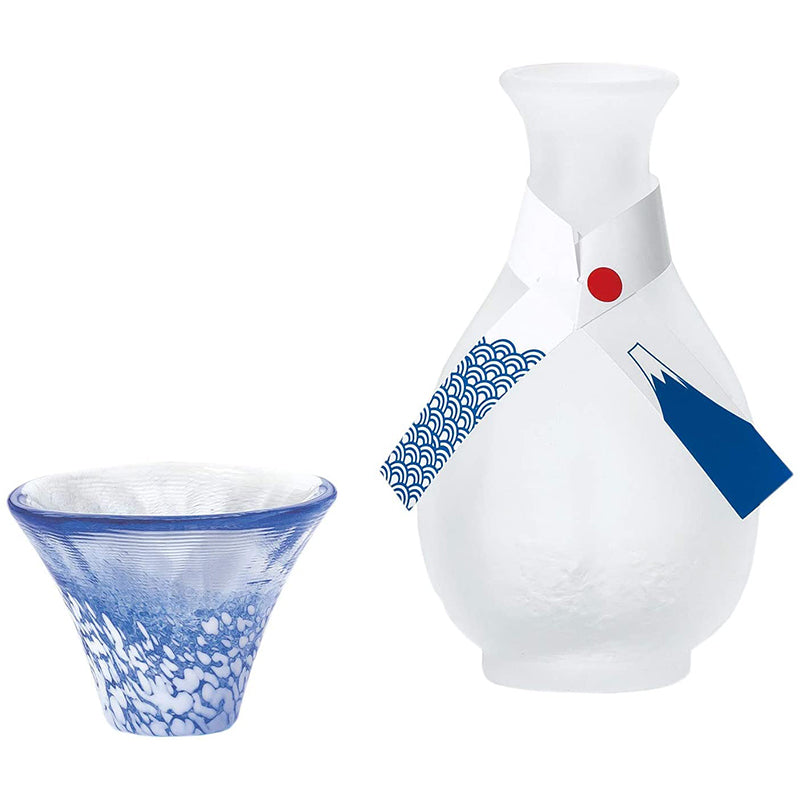 [In stock｜Free Shipping in Hong Kong] Toyo Sasaki - Mt. Fuji Lucky Cup + Bottle Set 175ml+35ml｜Gift Box Packaging｜Cold Wine Glass｜Sake Glass Bottle