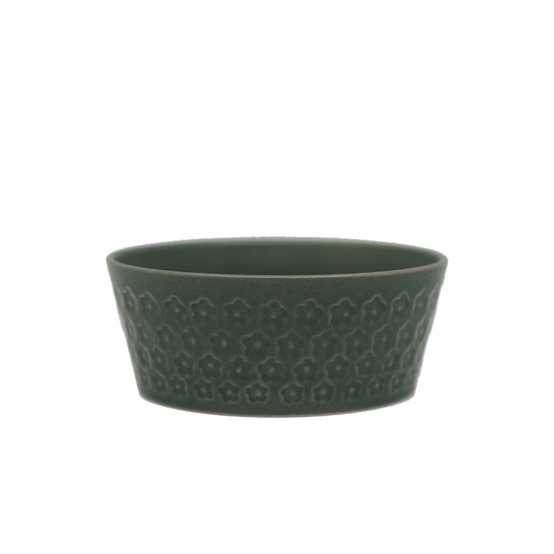 [In stock｜Free Shipping in Hong Kong]Press-de-Flower - Retro Matte Print Rice Bowl/Round Bowl丨Minoyaki丨Three Colors