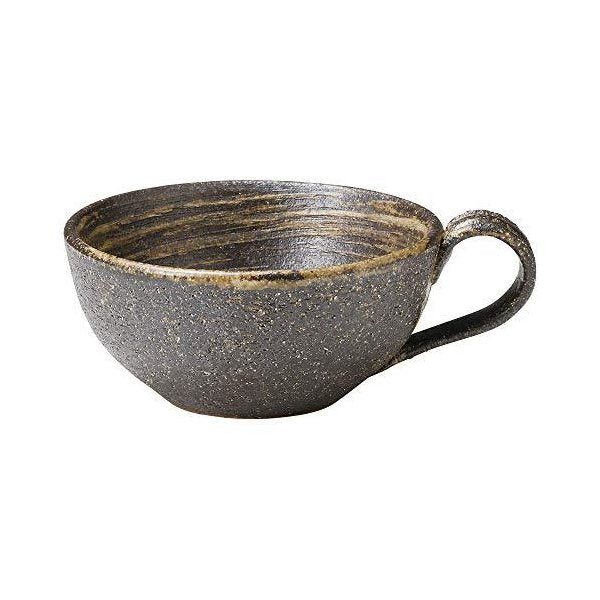 [Spot｜Free Shipping in Hong Kong] Marui Pottery-Hechimon Black Persimmon Soup Cup｜Iga-yaki