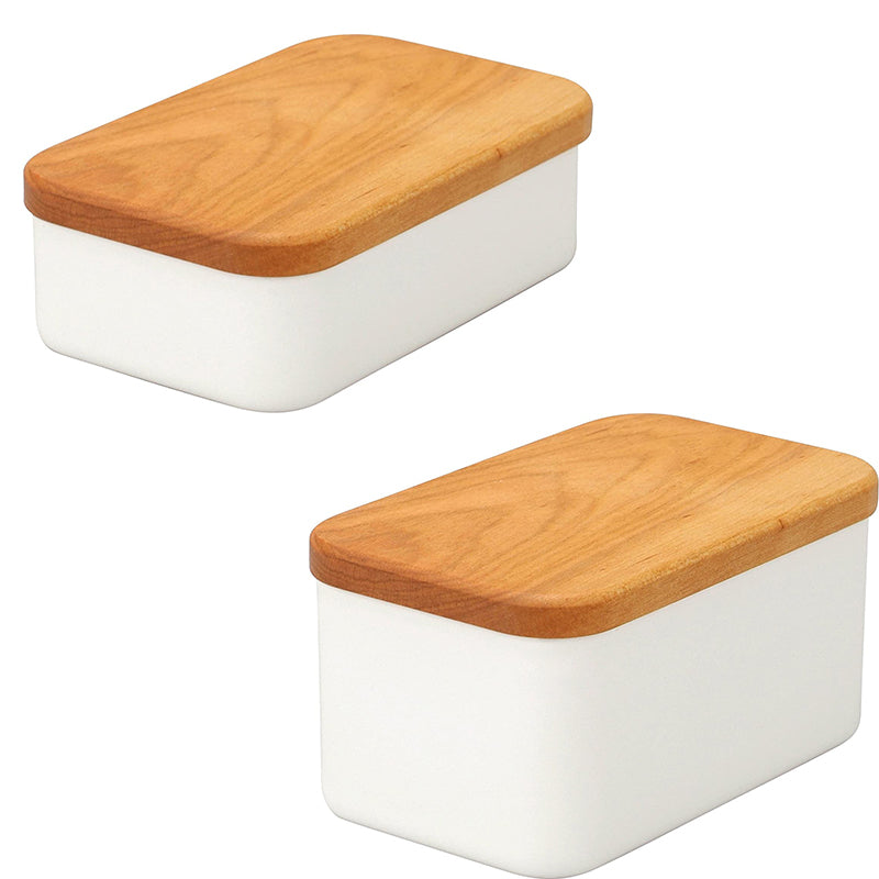 [In stock｜Free shipping in Hong Kong] Nodahoro -Enamel Butter Storage Box丨White丨2 Capacity