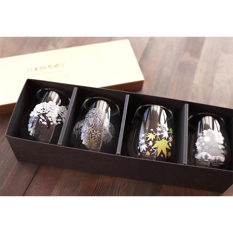 [In stock｜Free Shipping in Hong Kong] Maruma Takagi Pottery - Four Seasons Cold Sensation Discoloration Glass Set｜Gift Box｜MARUMO TAKAGI